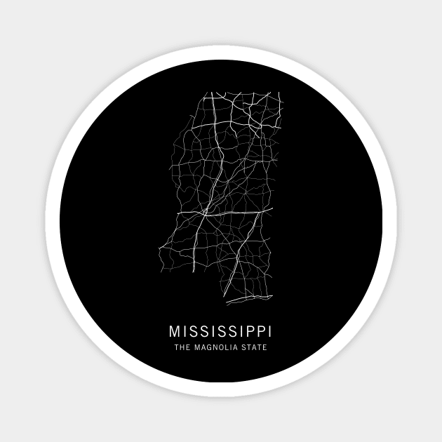 Mississippi State Road Map Magnet by ClarkStreetPress